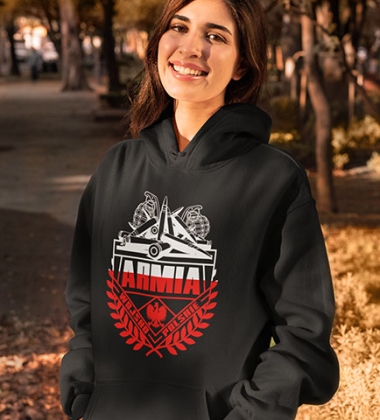 Damska bluza z kapturem- ARMIA (BIAŁO-CZERWONY)